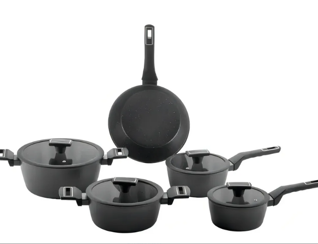 Jogo De Panelas Brinox Cerâmico 5 Pçs Carbon Ceramic Indução Preto