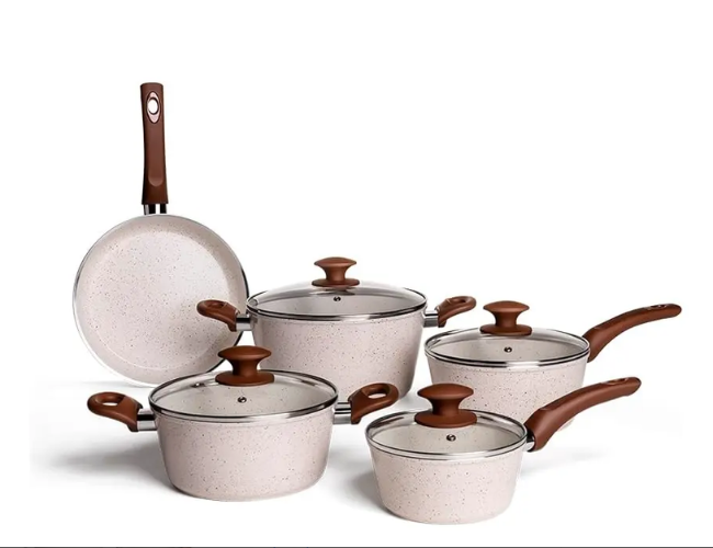 O Jogo Panelas 5 Peças Optima Vanilla Fundo Indução Brinox Cor Vanilla Optima