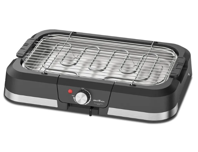 Churrasqueira Elétrica Britânia Bcq40 Menos Fumaça Cor Preto 1500W